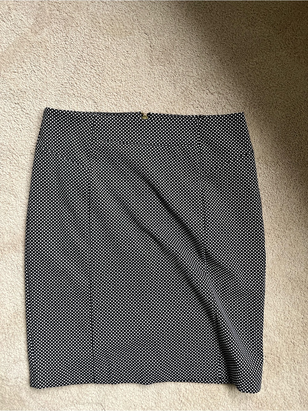 Michael Kors Black and White Polka Dot Pencil Skirt